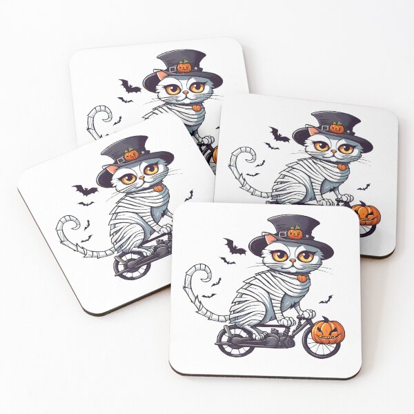 Item preview, Mummy Cat Rides to the Halloween Party designed and sold by BloomCatB.