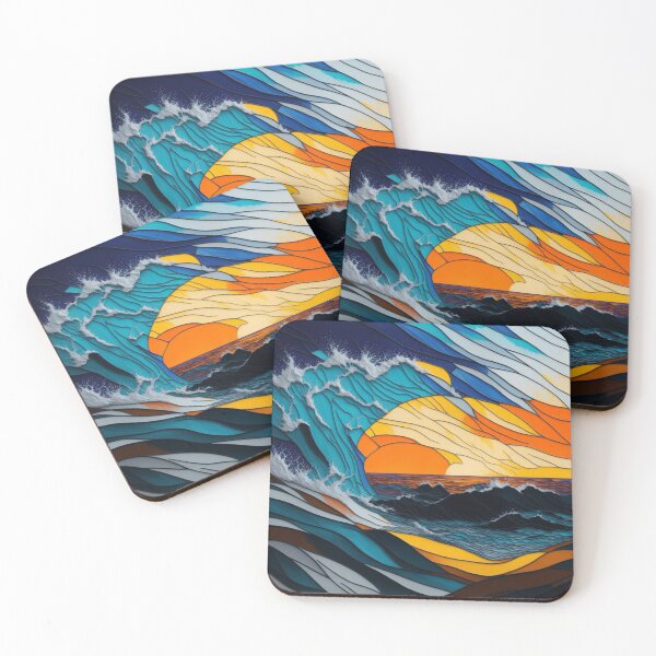 Item preview, Ocean Symphony: Minimalist Brush Strokes in Vivid Seascape designed and sold by RedArtG09.