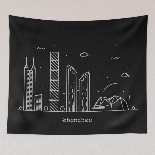 Item preview, Shenzhen Skyline Minimal Line Art Poster designed and sold by A Deniz Akerman.