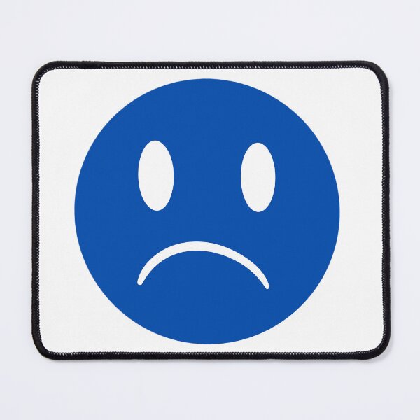 Item preview, Unhappy smiley (blue) designed and sold by simpleartpieces.