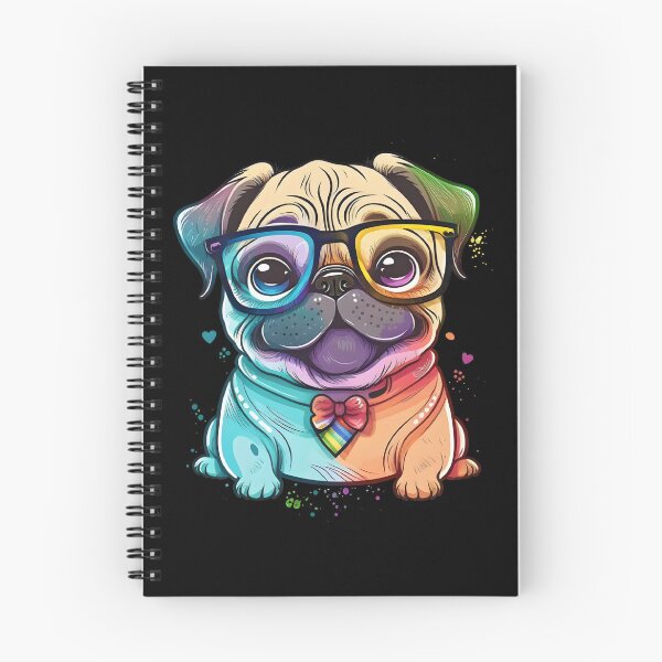 Item preview, Colorful Kawaii Pug Nerd designed and sold by Leonardo Palumbo.