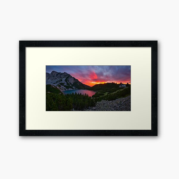 Sinanica lake at sunset, Bulgaria Framed Art Print
