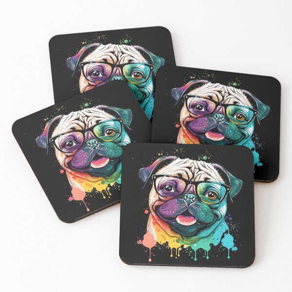 Item preview, Colorful Kawaii Pug Nerd designed and sold by Leonardo Palumbo.