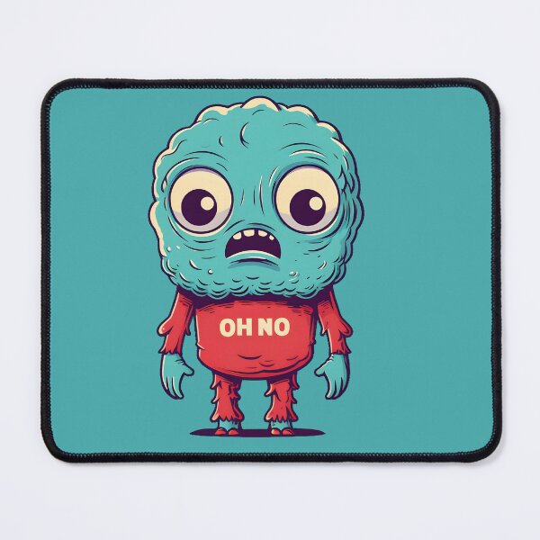 Item preview, Oh No! Angry Monster Tee in Cyan and Crimson designed and sold by BigBrainThreads.
