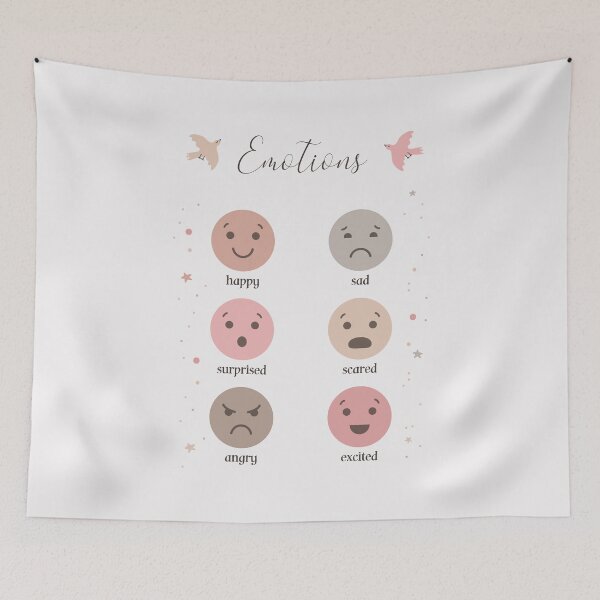 Item preview, Emotions poster for little kids - educational print - smiley faces! designed and sold by Juditdesign.
