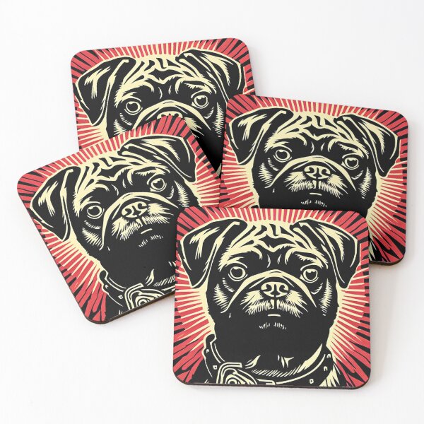 Item preview, Pug Red & Black Pop Art designed and sold by FunnehGacha.