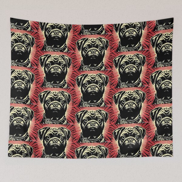 Item preview, Pug Red & Black Pop Art designed and sold by FunnehGacha.