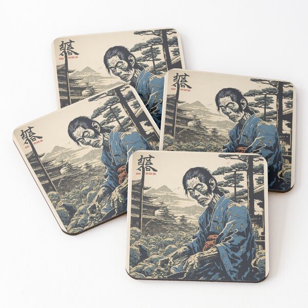 Item preview, Zombie Japanese Woodcut designed and sold by MythicalSticker.