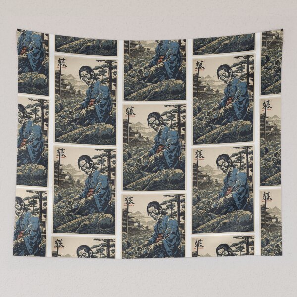 Item preview, Zombie Japanese Woodcut designed and sold by MythicalSticker.