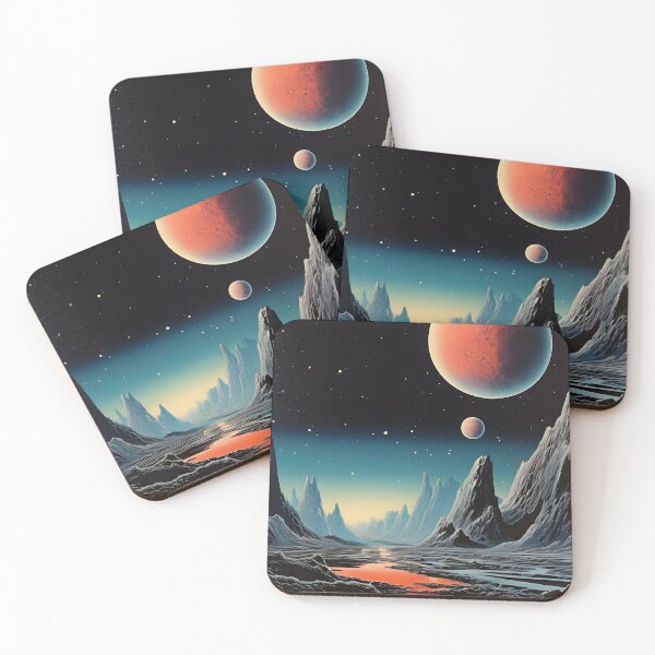 Item preview, Cosmic Landscape of Extraterrestrial Surface with Rocky Canyon, Planet and Shining Stars designed and sold by Je-we.