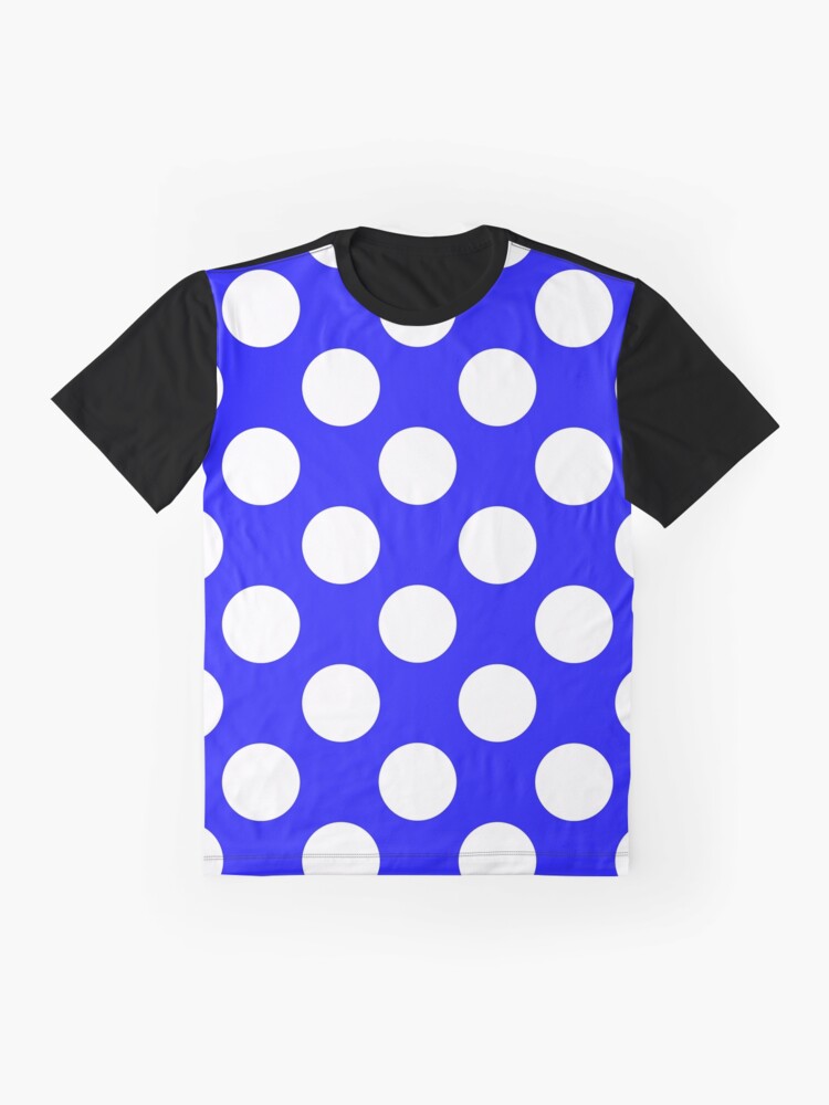 royal blue polka dot shirt