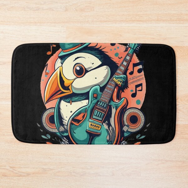 Item preview, Funny Cool Colorful Puffin Bird Playing Guitar designed and sold by Nature's Fancy.