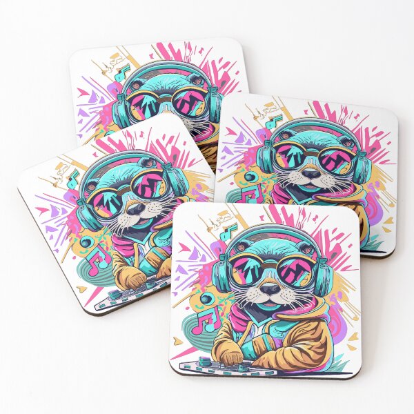 Item preview, DJ Otter cute kawaii animal designed and sold by Sara_Design.
