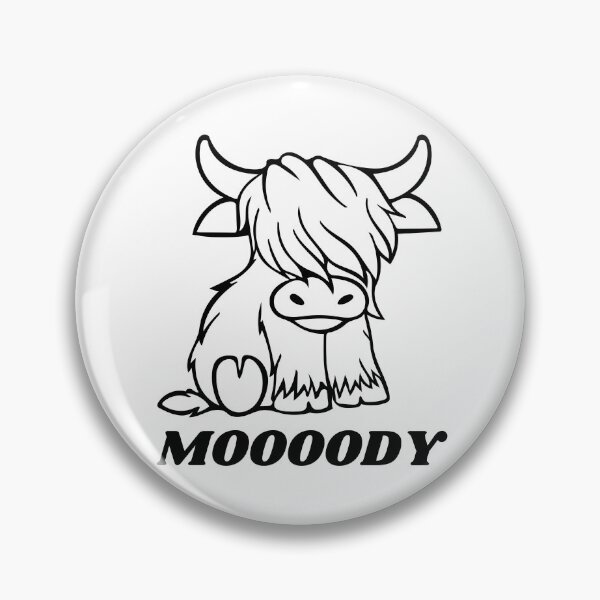 Artikelvorschau, Kopie von Cow Moody Funny Moooody Cow Pun Schottische Hochlandkuh entworfen und verkauft von nicksuefonze.