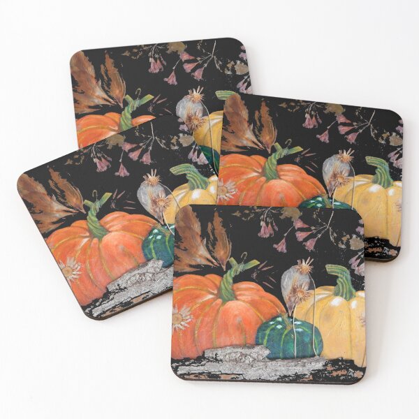 Item preview, Pumpkin and Gourds - Mixed media: oil and collage on canvas designed and sold by Jamie  Taylor.
