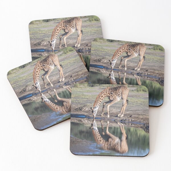 Item preview, Giraffe at the Waterhole Tanzania Africa designed and sold by PhotoArt by Joan Carroll.
