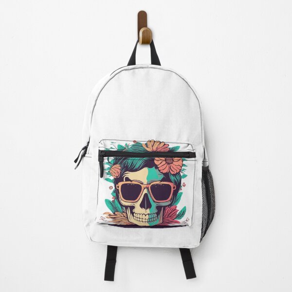 Item preview, Lady's Skull Wearing Sunglasses with Elegant Haircut and Flowers designed and sold by mac-ondo.