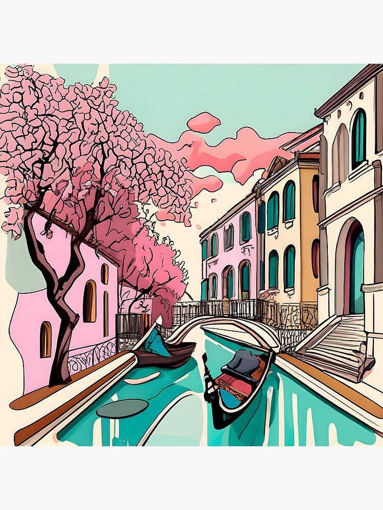 Thumbnail 3 of 3, Pin, Old Traditional Venice House Ink Drawing designed and sold by Patricks-Art.