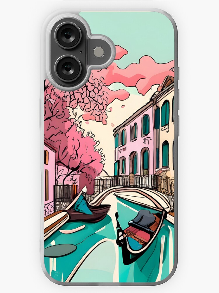 Thumbnail 1 of 5, iPhone Case, Old Traditional Venice House Ink Drawing designed and sold by Patricks-Art.