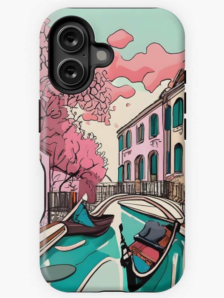 Thumbnail 1 of 4, iPhone Case, Old Traditional Venice House Ink Drawing designed and sold by Patricks-Art.
