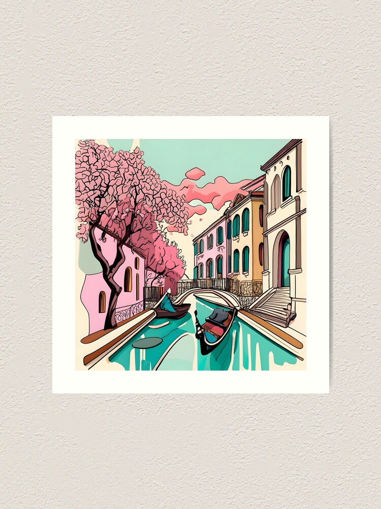 Thumbnail 1 of 3, Art Print, Old Traditional Venice House Ink Drawing designed and sold by Patricks-Art.