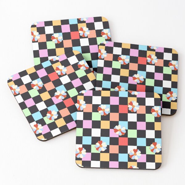 Item preview, Checkerboard pattern with flower designed and sold by SeptemberMarket.