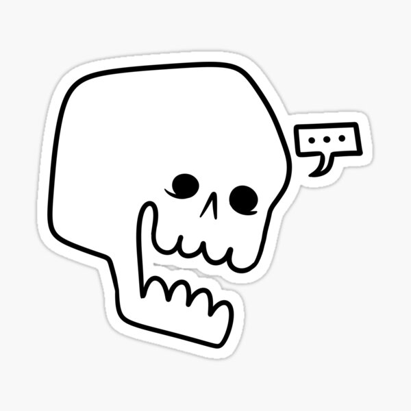 Quiet Skull With Text Box Sticker