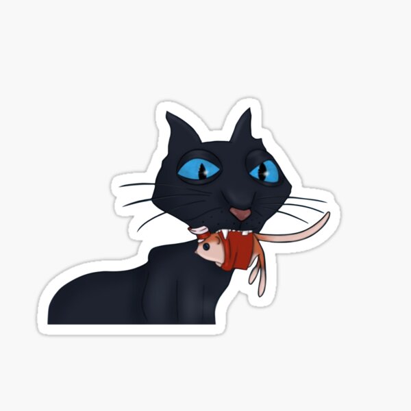 Coraline Style Black Cat Sticker – Hidden Gems Novelty