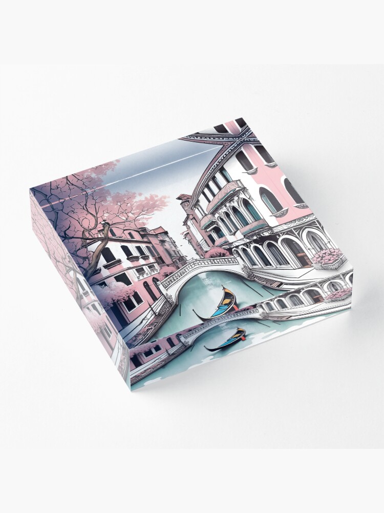 Thumbnail 3 of 5, Acrylic Block, Old Traditional Venice House Drawing designed and sold by Patricks-Art.