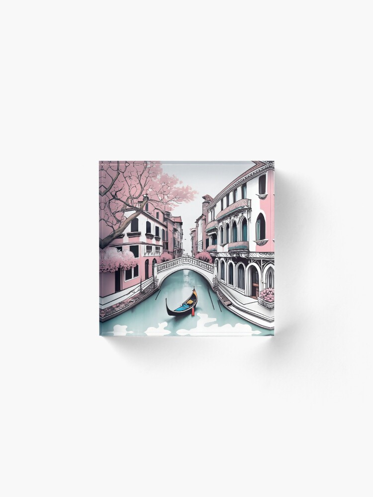 Thumbnail 2 of 5, Acrylic Block, Old Traditional Venice House Drawing designed and sold by Patricks-Art.