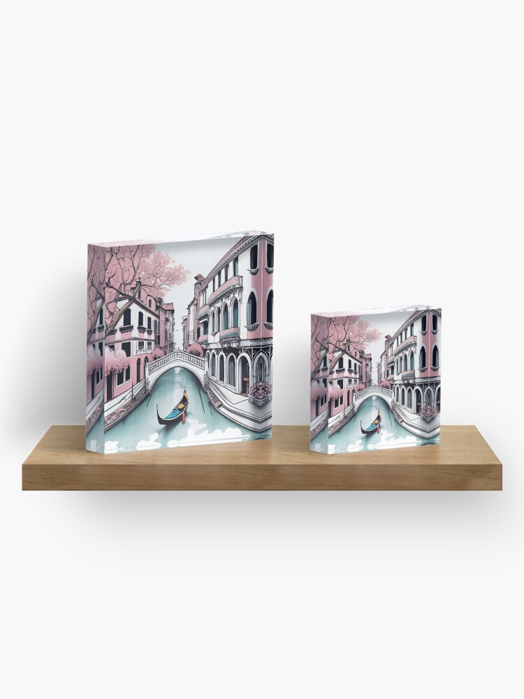 Thumbnail 4 of 5, Acrylic Block, Old Traditional Venice House Drawing designed and sold by Patricks-Art.