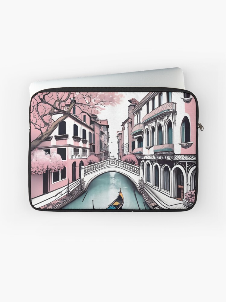 Thumbnail 1 of 2, Laptop Sleeve, Old Traditional Venice House Drawing designed and sold by Patricks-Art.