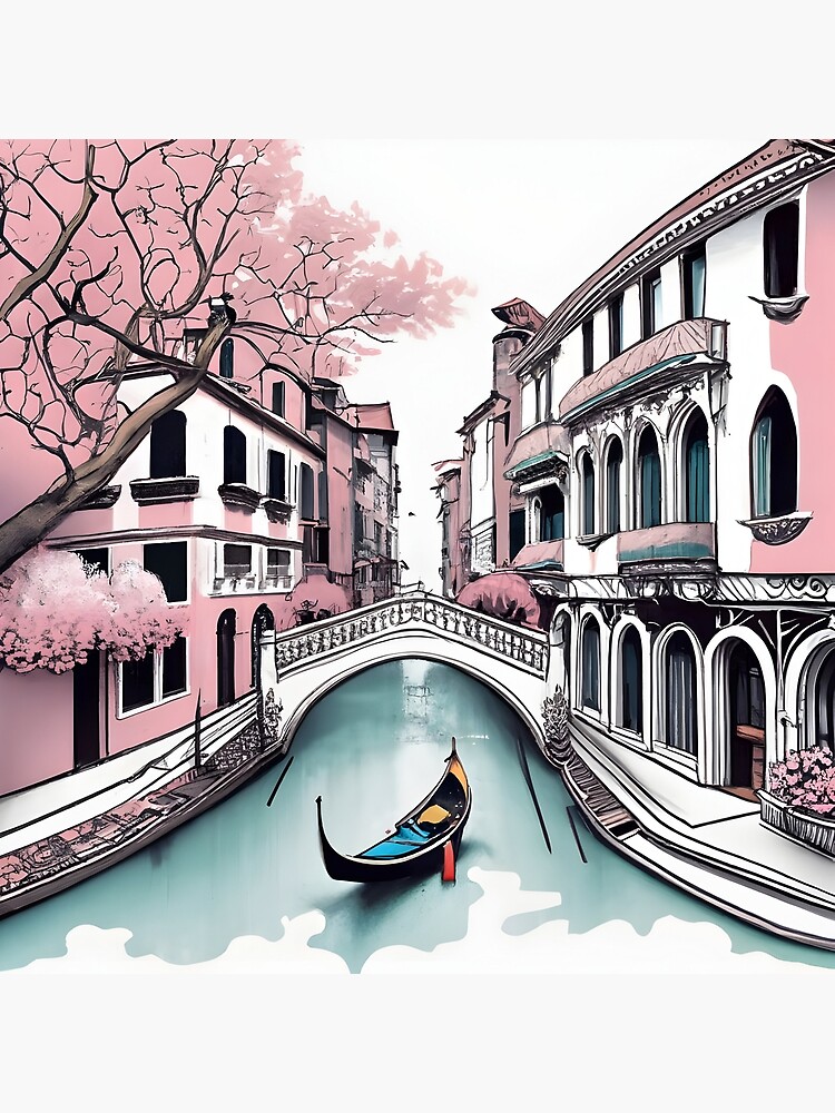 Thumbnail 3 of 3, Photographic Print, Old Traditional Venice House Drawing designed and sold by Patricks-Art.