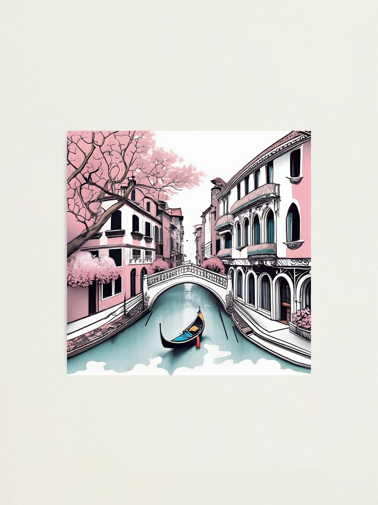 Thumbnail 1 of 3, Photographic Print, Old Traditional Venice House Drawing designed and sold by Patricks-Art.