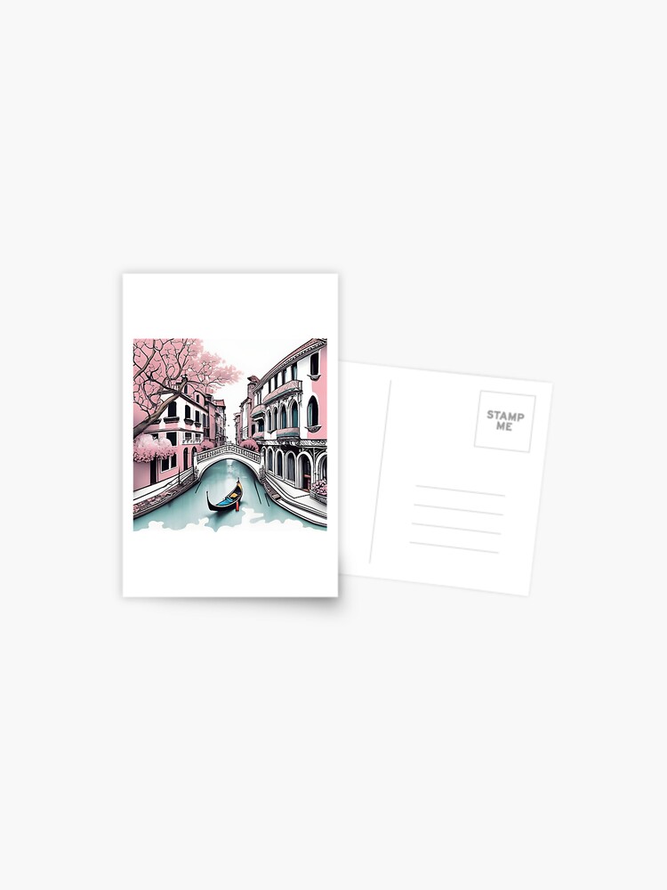Thumbnail 1 of 2, Postcard, Old Traditional Venice House Drawing designed and sold by Patricks-Art.