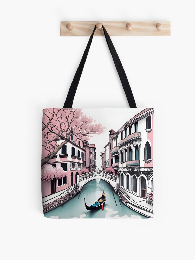 Thumbnail 1 of 2, Tote Bag, Old Traditional Venice House Drawing designed and sold by Patricks-Art.