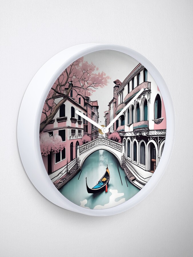 Thumbnail 1 of 4, Clock, Old Traditional Venice House Drawing designed and sold by Patricks-Art.