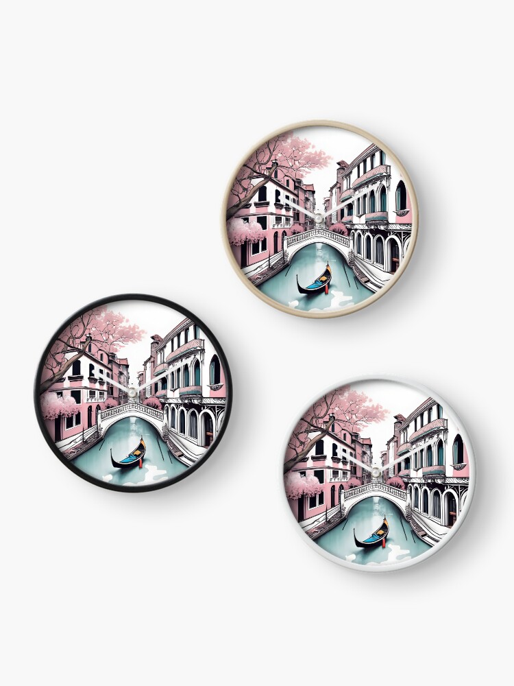 Thumbnail 3 of 4, Clock, Old Traditional Venice House Drawing designed and sold by Patricks-Art.