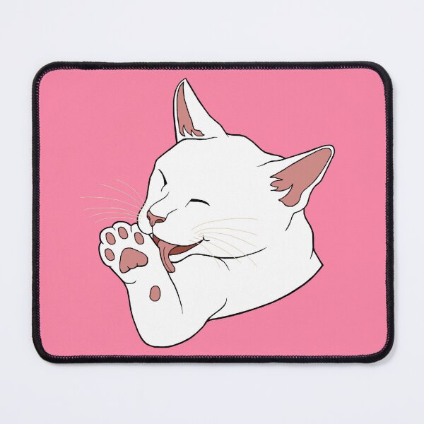 Item preview, White Cat Licking their Toe Beans designed and sold by Deborah Camp.