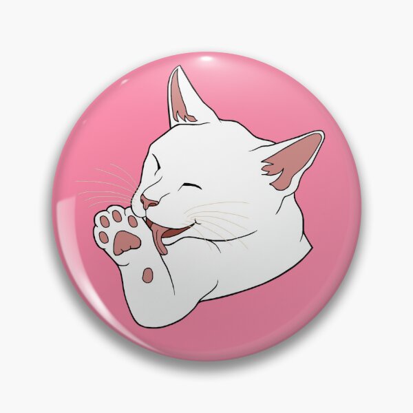 Item preview, White Cat Licking their Toe Beans  designed and sold by Deborah Camp.