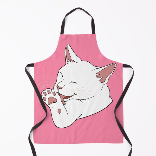 Item preview, White Cat Licking their Toe Beans designed and sold by Deborah Camp.