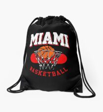Miami Basketball Retro Design Drawstring Bag