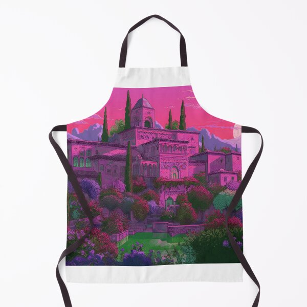 Item preview, The Alhambra, Granada, Spain, Pink-lilac, AI Generated Art - A Famous Monument of Islamic Architecture designed and sold by studioSharonKay.