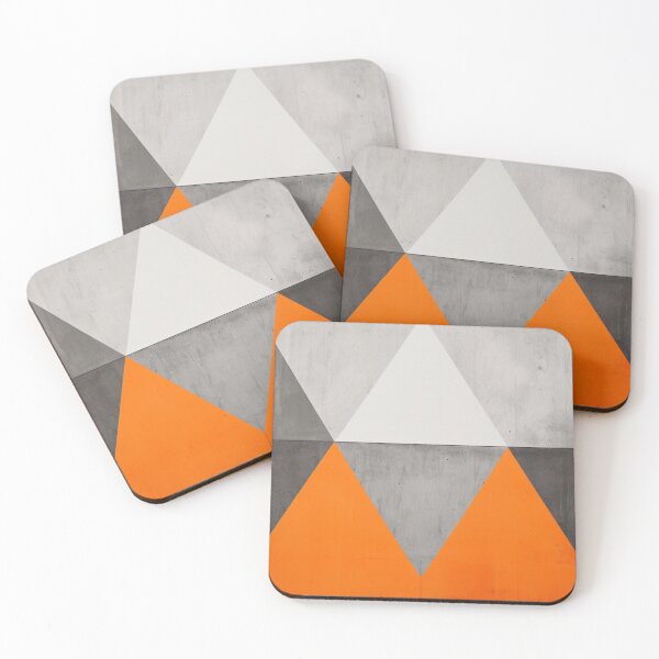 Item preview, Orange and Grey triangles with Concrete Texture II. designed and sold by sylviabosky.
