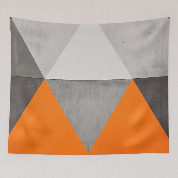 Item preview, Orange and Grey triangles with Concrete Texture II. designed and sold by sylviabosky.