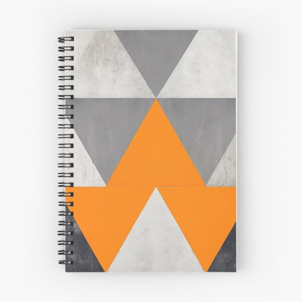 Item preview, Orange and Grey triangles with Concrete Texture III. designed and sold by sylviabosky.