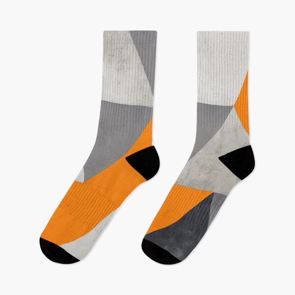 Item preview, Orange and Grey triangles with Concrete Texture III. designed and sold by sylviabosky.