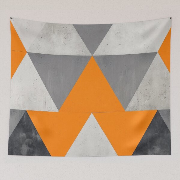 Item preview, Orange and Grey triangles with Concrete Texture III. designed and sold by sylviabosky.