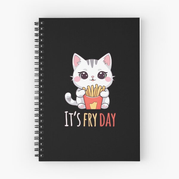 Item preview, Kawaii Cat Enjoying French Fries - It's Fry Day designed and sold by Ridaelb.