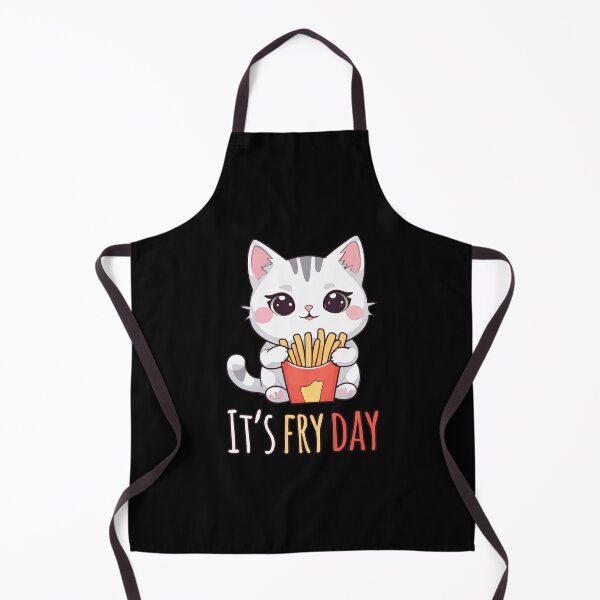 Item preview, Kawaii Cat Enjoying French Fries - It's Fry Day designed and sold by Ridaelb.